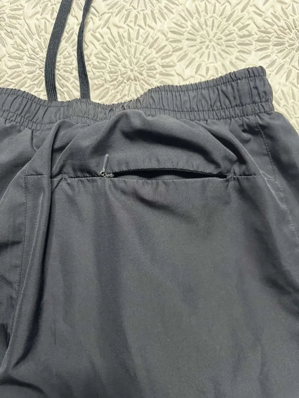 Nike Men's Dark Navy XL Nylon Track Pants with Ankle Zips